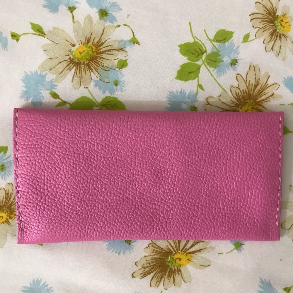 Handmade Pink Genuine Leather Envelope Clutch - Picture 5 of 5